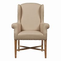 кресло мягкое с ушами french wing chair бежевое в Нижнекамске