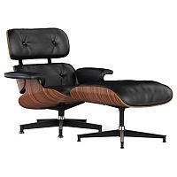 кресло lounge chair & ottoman черное в Нижнекамске