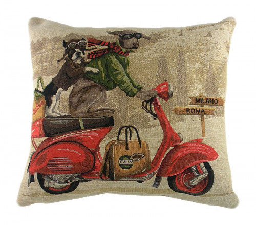 подушка с картинкой scooter dogs red в Нижнекамске