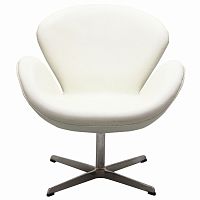 кресло swan chair экокожа белое в Нижнекамске