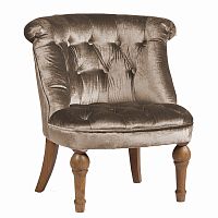 кресло sophie tufted slipper chair серо-коричневое в Нижнекамске