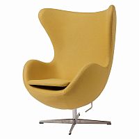 кресло egg chair кашемир желтое в Нижнекамске