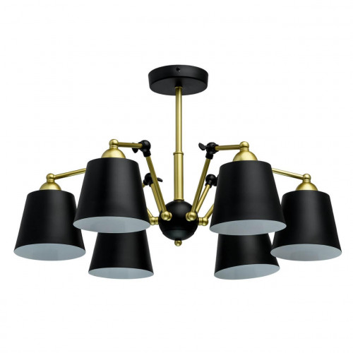 потолочная люстра mw-light таун 5 691011506 черная в Нижнекамске