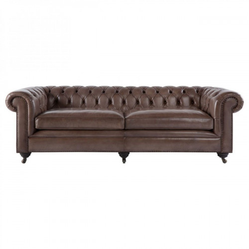 диван chesterfield прямой коричневый на ножках в Нижнекамске