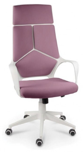 кресло офисное iq белый пластик фиолетовая ткань в Нижнекамске