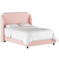 кровать двуспальная с мягкой спинкой 160х200 розовая aurora wingback blush в Нижнекамске