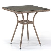 стол из иск. ротанга t282bnt-w56-70x70 light brown в Нижнекамске