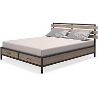 кровать двуспальная 160х200 дуб натуральный neo loft в Нижнекамске