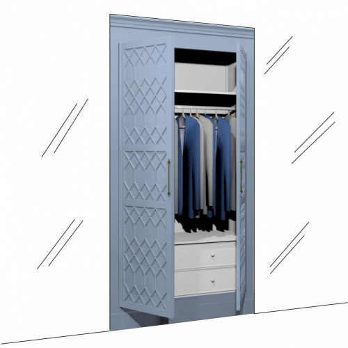 гардероб встраиваемый с тумбой портленд без уголков васильковое поле в Нижнекамске