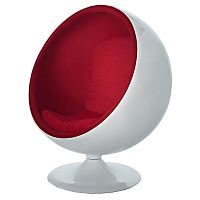 кресло-шар eero ball chair бело-красное в Нижнекамске