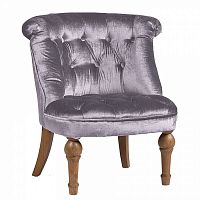 кресло sophie tufted slipper chair вельвет серое в Нижнекамске