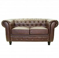 диван chesterfield трехместный прямой коричневый в Нижнекамске