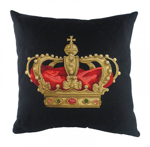 подушка с картинкой короны king crown black в Нижнекамске