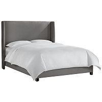 кровать двуспальная 160х200 серая kelly wingback gray linen в Нижнекамске