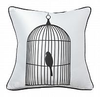 подушка с птичкой в клетке birdie in a cage white в Нижнекамске