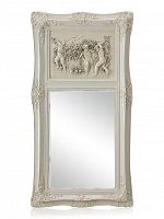 зеркало настенное прямоугольное в высокой белой раме францини distressed chalk white в Нижнекамске