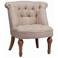 кресло sophie tufted slipper chair бежевое в Нижнекамске