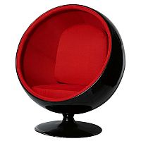 кресло eero ball chair черно-красное в Нижнекамске