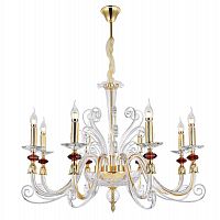 подвесная люстра crystal lux catarina sp8 gold/transparent-cognac в Нижнекамске