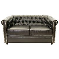 кожаные диваны chesterfield brown 2s коричневый (ширина 162 см) в Нижнекамске