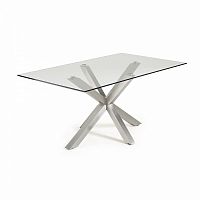 стол arya 180x100 st steel matt стекло clear c790c07 от la forma (ex julia grup) в Нижнекамске