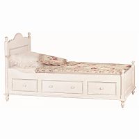 кровать полутораспальная 120х190 белая с ящиками нордик в Нижнекамске