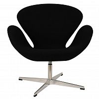 кресло arne jacobsen style swan chair черная шерсть в Нижнекамске