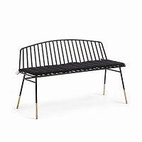 siena bench 120 черный металл черная ткань от la forma (ex julia grup) в Нижнекамске