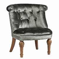 кресло sophie tufted slipper chair микровелюр серое в Нижнекамске
