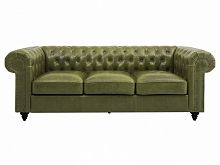 диван chester classic трехместный прямой оливковый, черные ножки в Нижнекамске