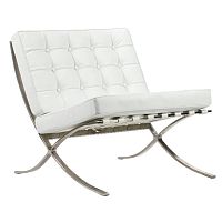 детское кресло barcelona chair кожа белое в Нижнекамске