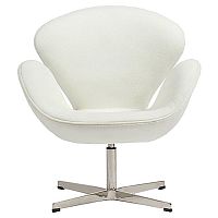 кресло swan chair кашемир белое в Нижнекамске