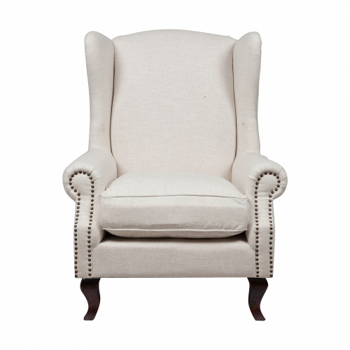 кресло collins wingback chair кремовая ткань в Нижнекамске
