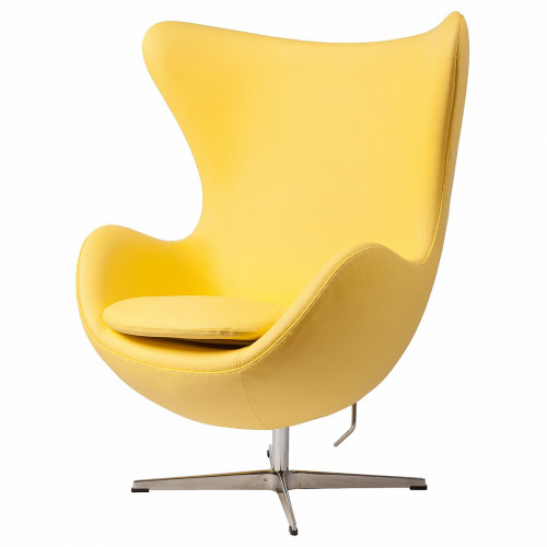 кресло egg chair кожа желтое в Нижнекамске