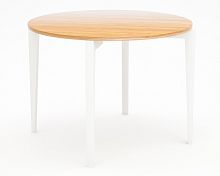стол обеденный с коричневой столешницей и белыми ножками circus compact в Нижнекамске
