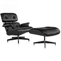 кресло eames style lounge chair черное в Нижнекамске