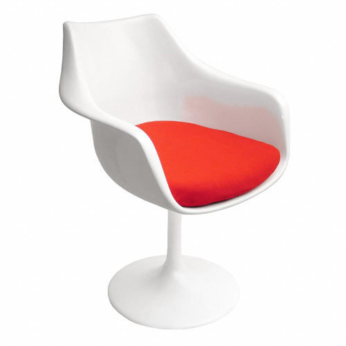 кресло tulip armchair бело-красное шерсть в Нижнекамске