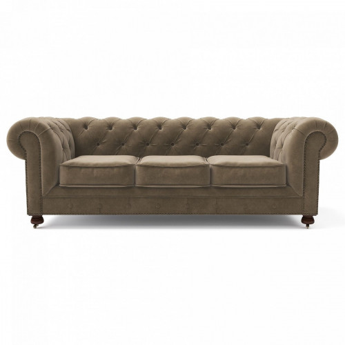 диван chesterfield lux трехместный прямой бежевый в Нижнекамске