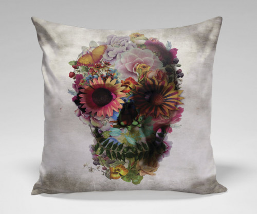 подушка flower skull by ali gulec в Нижнекамске
