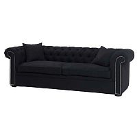 диван black linen прямой черный в Нижнекамске