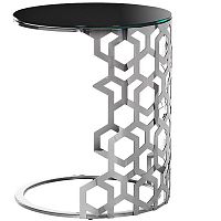 стол приставной silver circle 50x50х60 черный, серебро в Нижнекамске