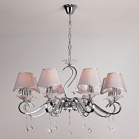 подвесная люстра eurosvet kelly 10085/8 хром/прозрачный хрусталь strotskis в Нижнекамске