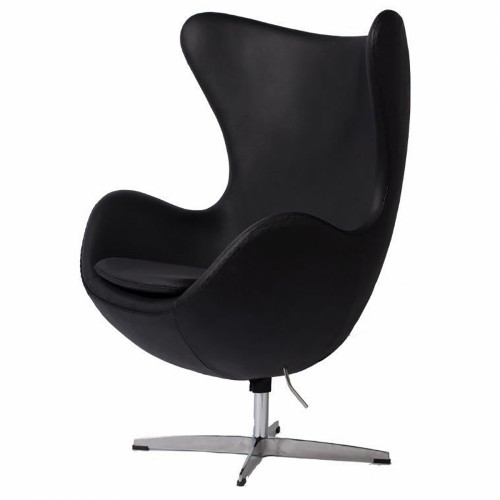 кресло egg chair кожа черное в Нижнекамске