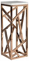 консоль geometric высокая 40x40x110 золото, белая столешница в Нижнекамске