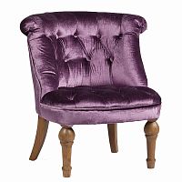 кресло sophie tufted slipper chair микровелюр фиолетовое в Нижнекамске