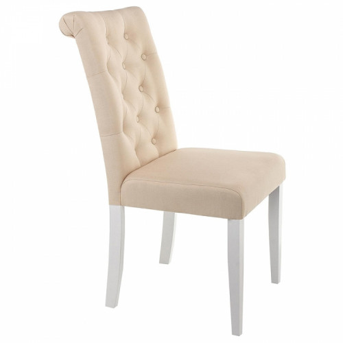 стул деревянный amelia white / fabric cream в Нижнекамске