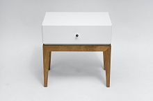прикроватная тумбочка белая с одним ящиком one static в Нижнекамске