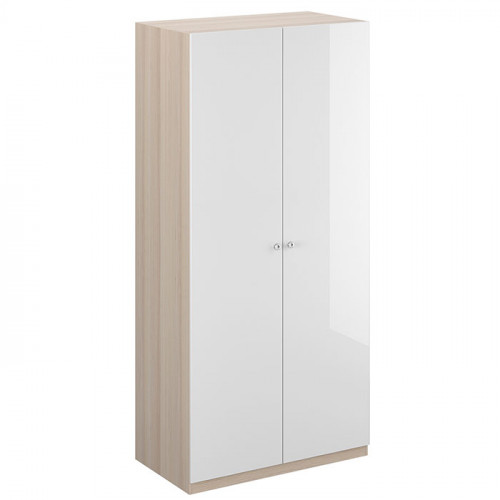 шкаф uno двухдверный белый глянец с бежевым в Нижнекамске