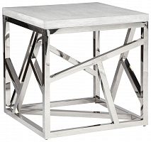 стол журнальный geometric маленьки белый хром в Нижнекамске