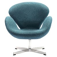 кресло swan chair сине-зеленое в Нижнекамске